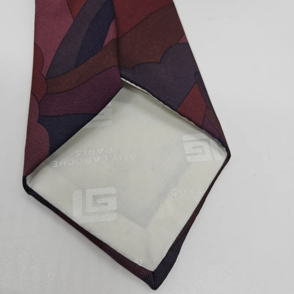vintage Guy Laroche pink purple tie antique car 60 inch